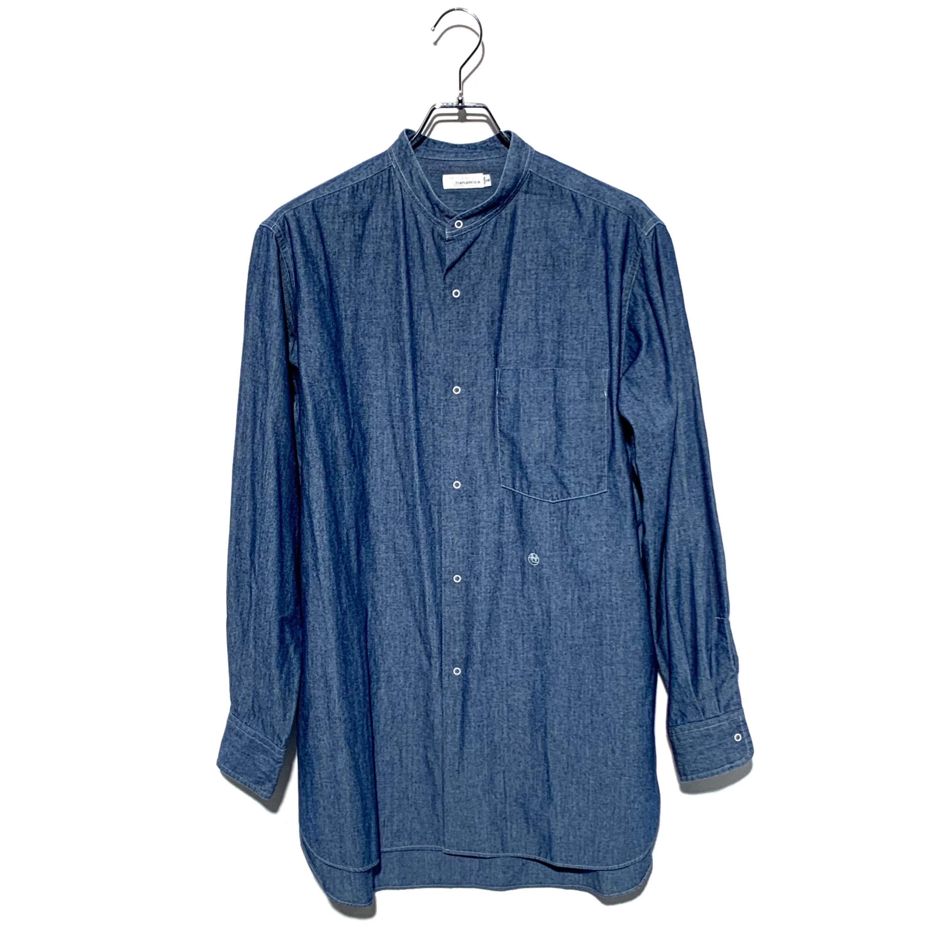 nanamica Band Collar Wind Shirts Blue