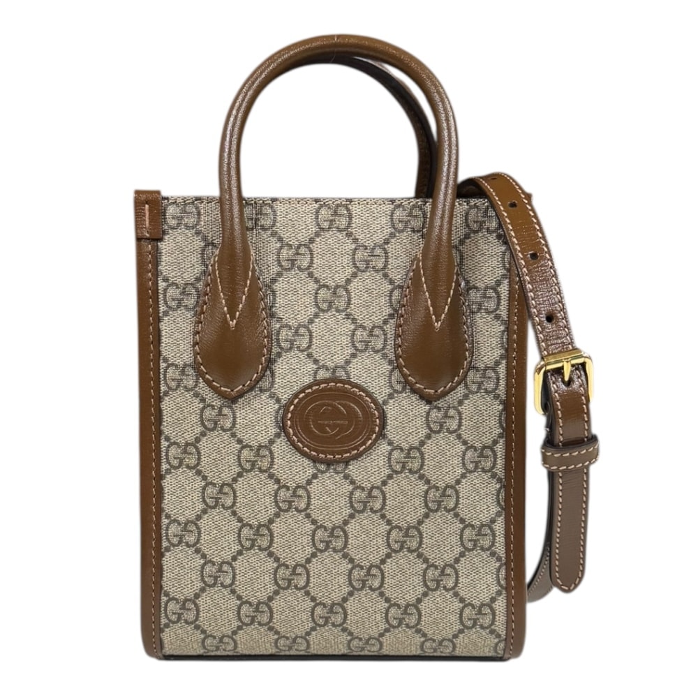 グッチ インターロッキング GGスプリーム ショルダーバッグ GGスプリームキャンバス 671623 ベージュ レディース GUCCI  中古