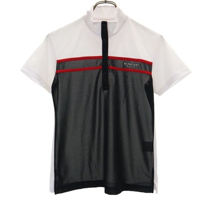 BURBERRY GOLF バーバリーゴルフ 三陽商会 日本製 ゴルフ 半袖 ポロシャツ M ホワイト系 鹿の子