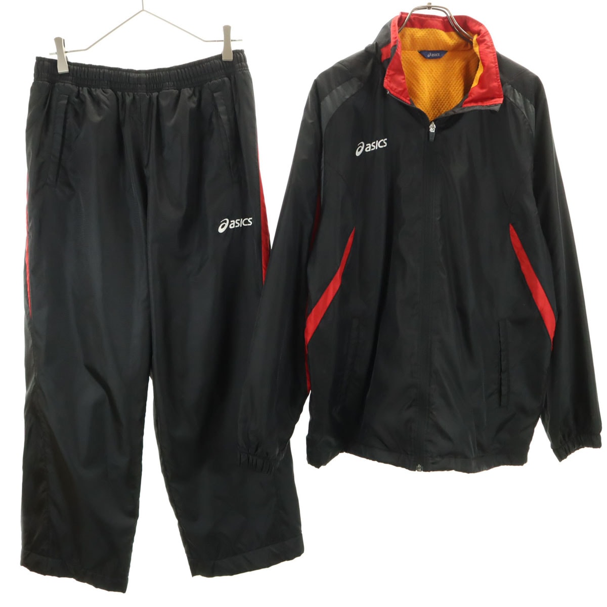 asics アシックス ジップジャケット 上下セットアップ O ブラック系