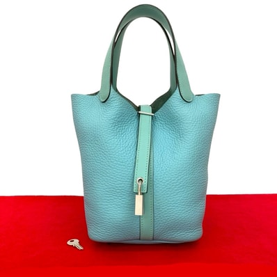 HERMES エルメス ピコタンロック PM トリヨンクレマンス ハンドバッグ ブルー
35416