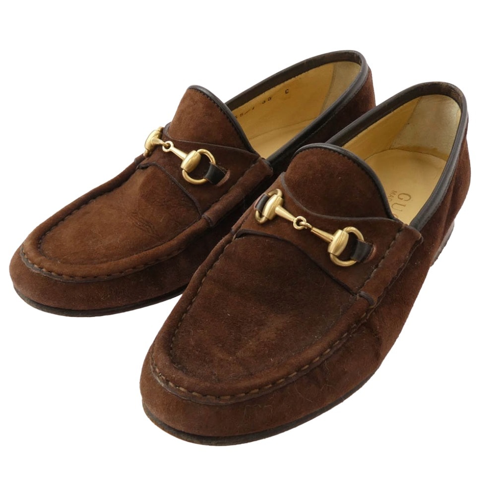GUCCI グッチ その他靴 イタリア製 PINOCCHIO ホースビット スウェード ローファー シューズ ブラウン系 35C【中古】