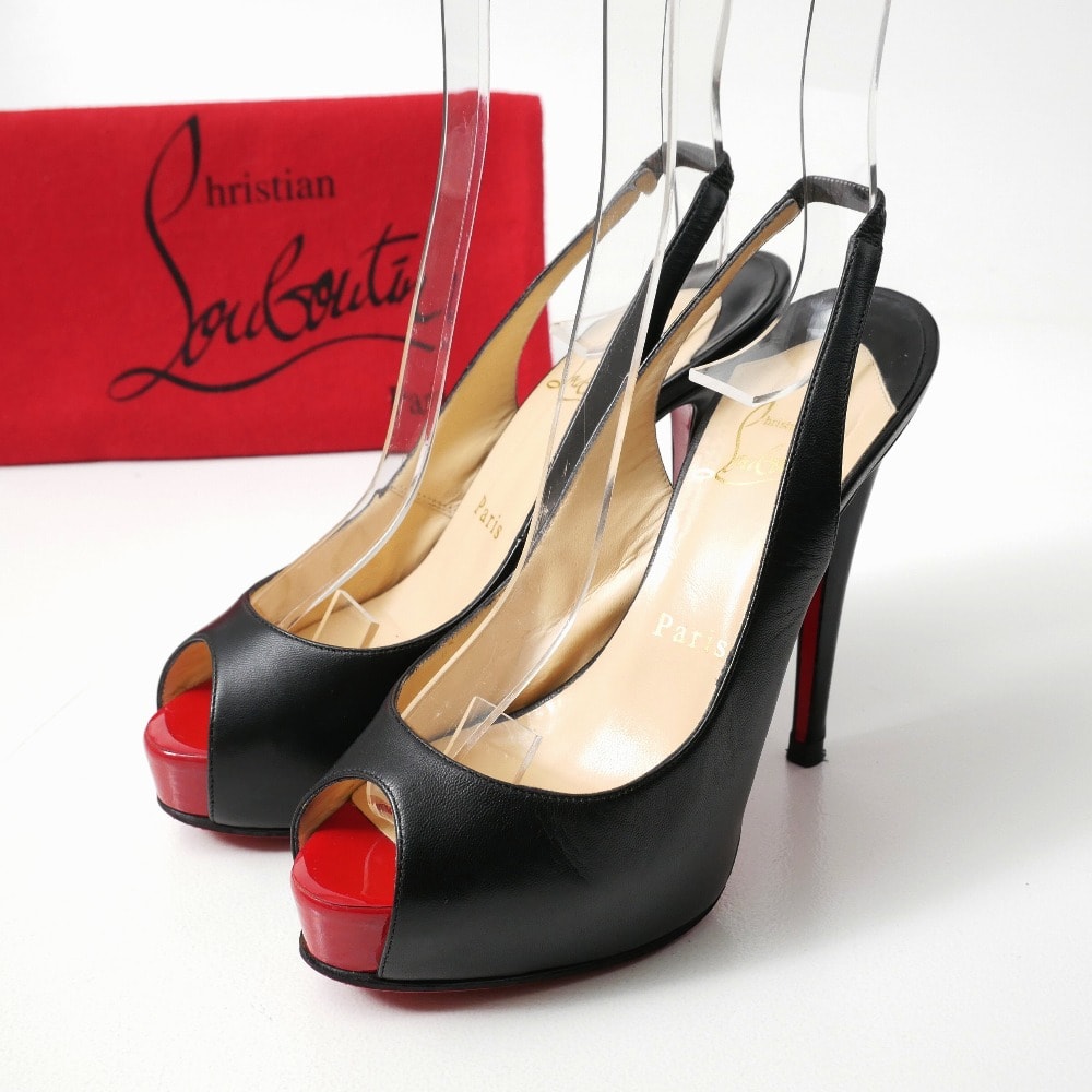 Christian Louboutin クリスチャンルブタン パンプス サイズ35.5 オープントゥ スリングバック 靴 イタリア製 ブランド古着【中古】20260918/RB0872