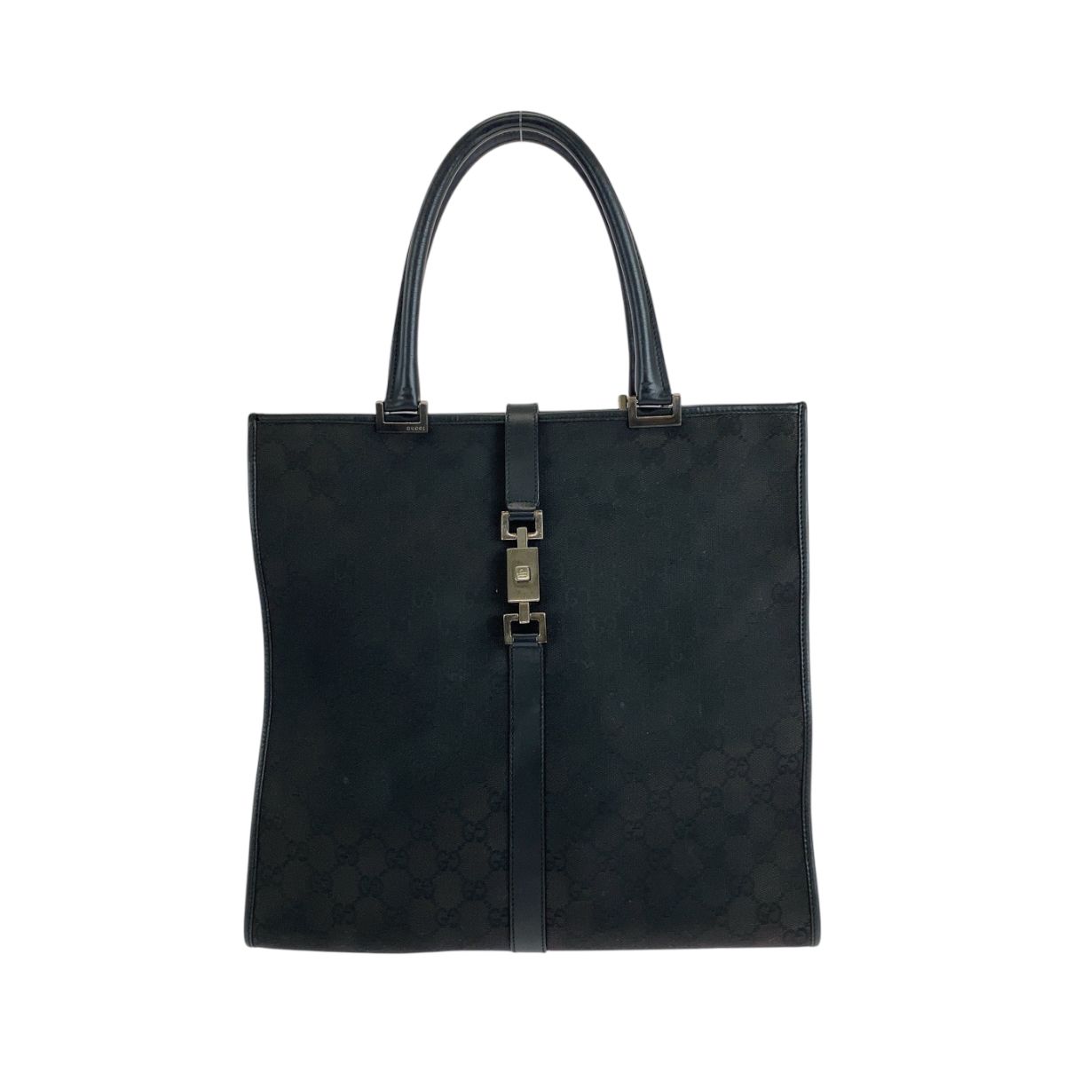 極美品 GUCCI ハンドバッグ GGキャンバス ジャッキー ブラック 美品 GUCCI ハンドバッグ ジャッキー GGキャンバス 本革 黒 ロゴ
