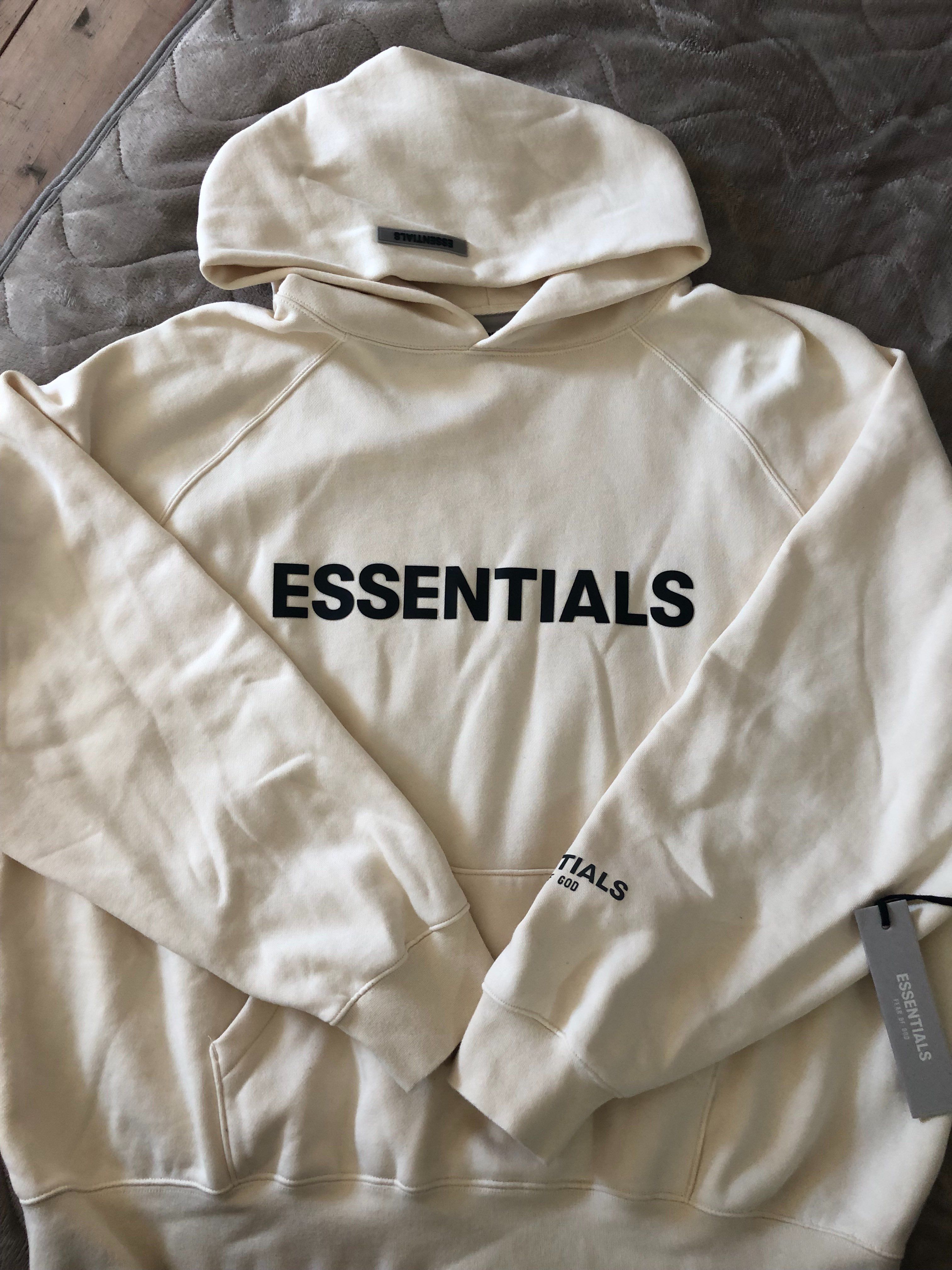 FEAR OF GOD ESSENTIALS 3D Silicon Applique Pullover Hoodie "Butter Cream"