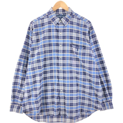 古着 ラルフローレン Ralph Lauren BIG SHIRT 長袖 ボタンダウンチェックシャツ メンズL相当/eaa539313