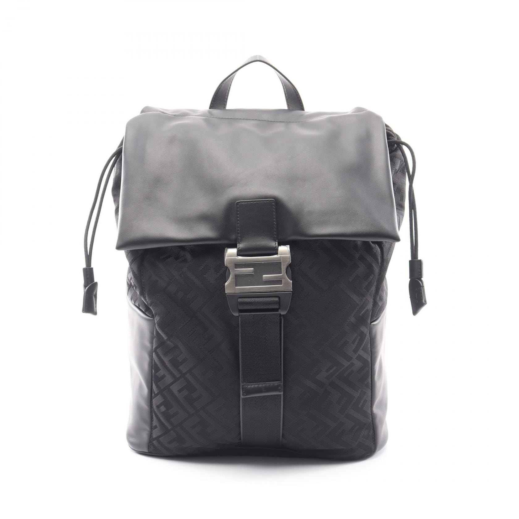 フェンディ FENDI フラックス リュックサック バックパック バッグ ナイロン レザー メンズ ブラック系 7VZ090AVC6F0SAJ 【新品】