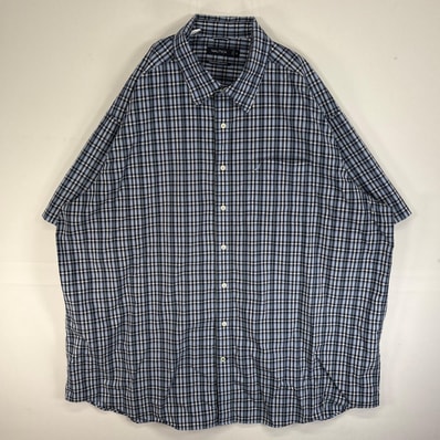 古着 ノーティカ NAUTICA 半袖シャツ ロゴ 刺繍 大きいサイズ 胸ポケ 3XL ネイビー系 マルチカラー メンズ