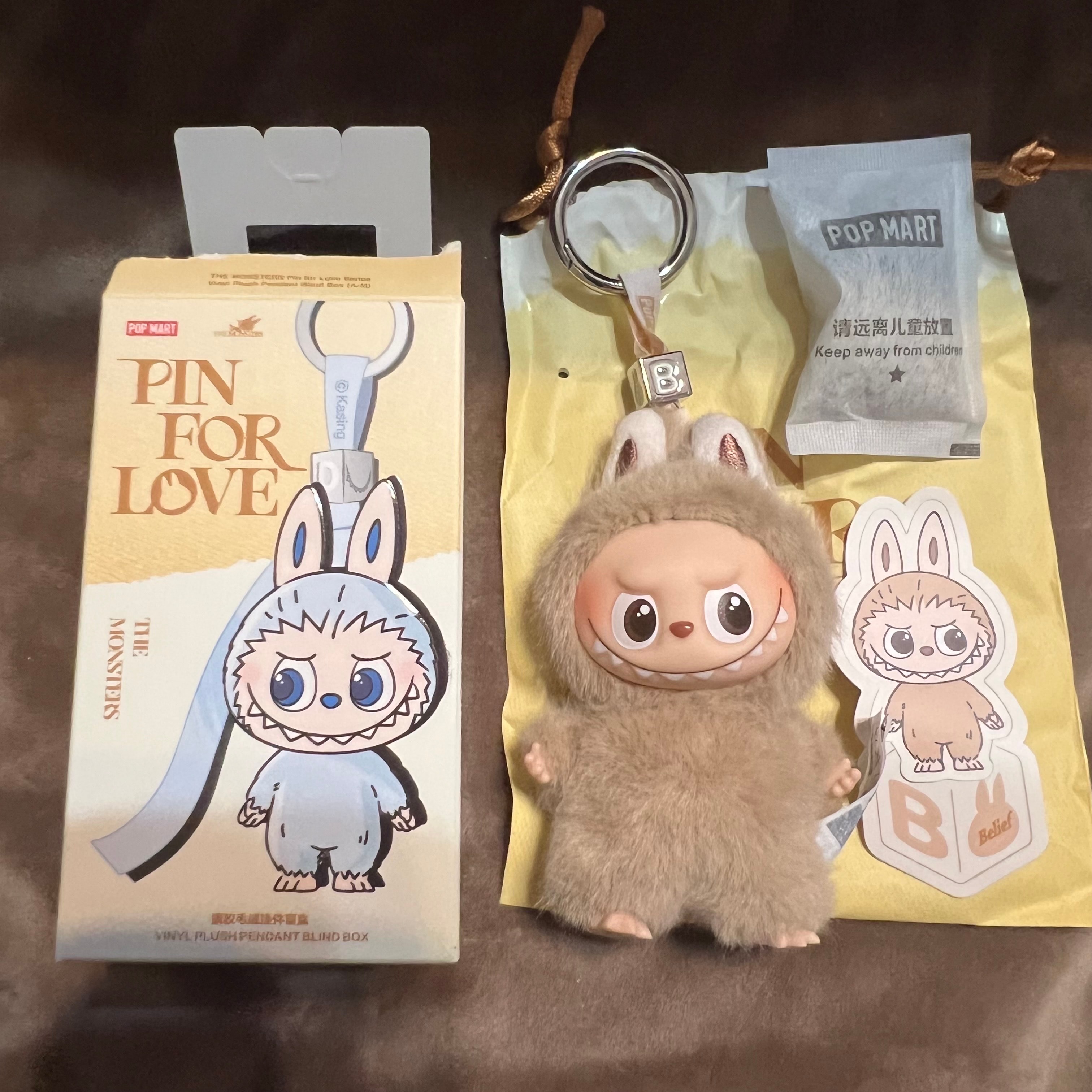 POP MART THE MONSTERS (LABUBU) Pin for Love Series-Vinyl Plush Pendant (A-M) B