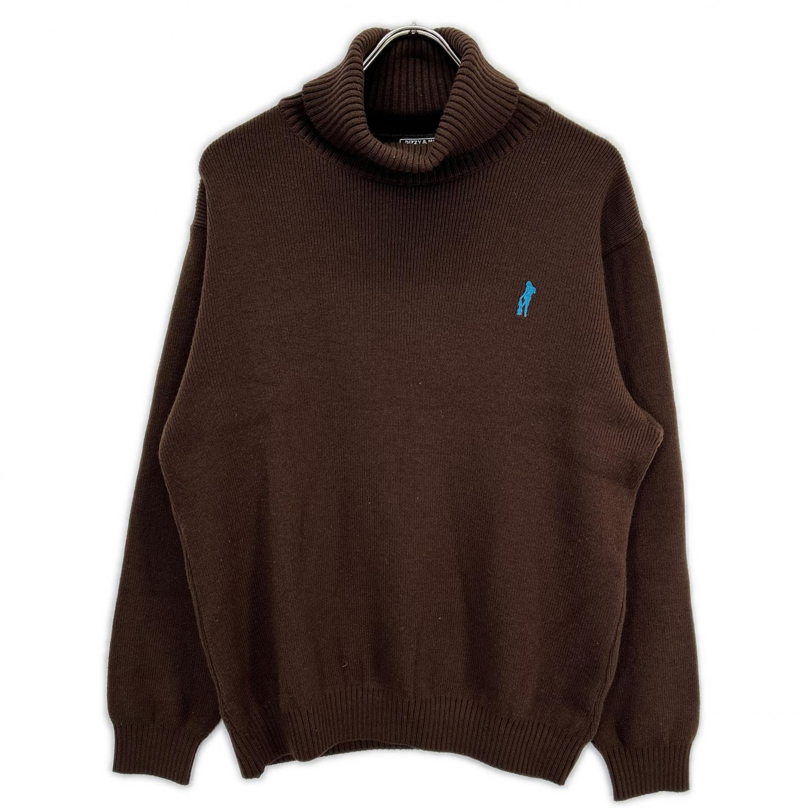 ヒステリックグラマー 24年 02243NS11 ブラウン HYSTERIC TIMES刺繍 タートルネックセーター L