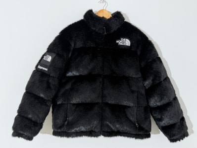 Supreme x The North Face Faux Fur Nuptse Jacket "Black"