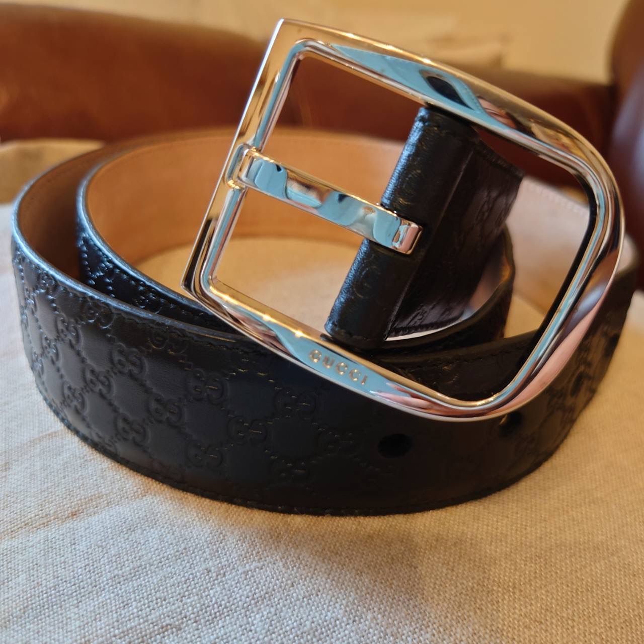 GUCCI  黒 ベルト メンズ  