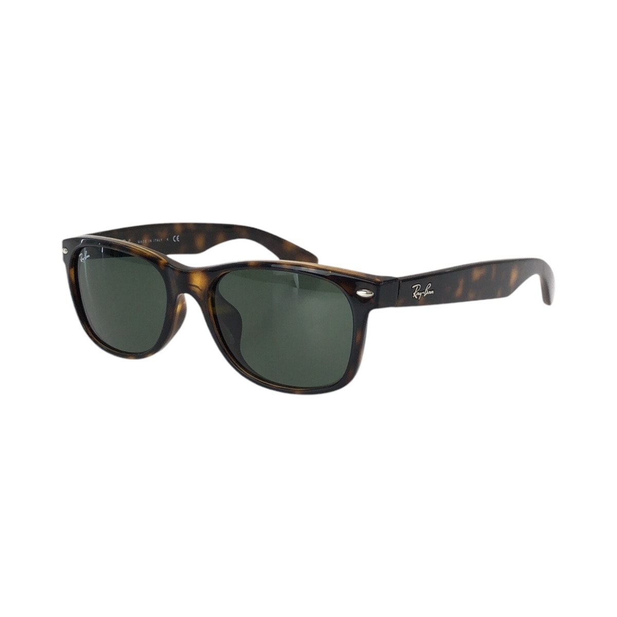 美品 Ray-Ban レイバン NEW WAYFARER CLASSIC ブラウン グリーン シルバー金具 プラスチック サングラス メガネ 男女兼用 スクエア 602104 【中古】