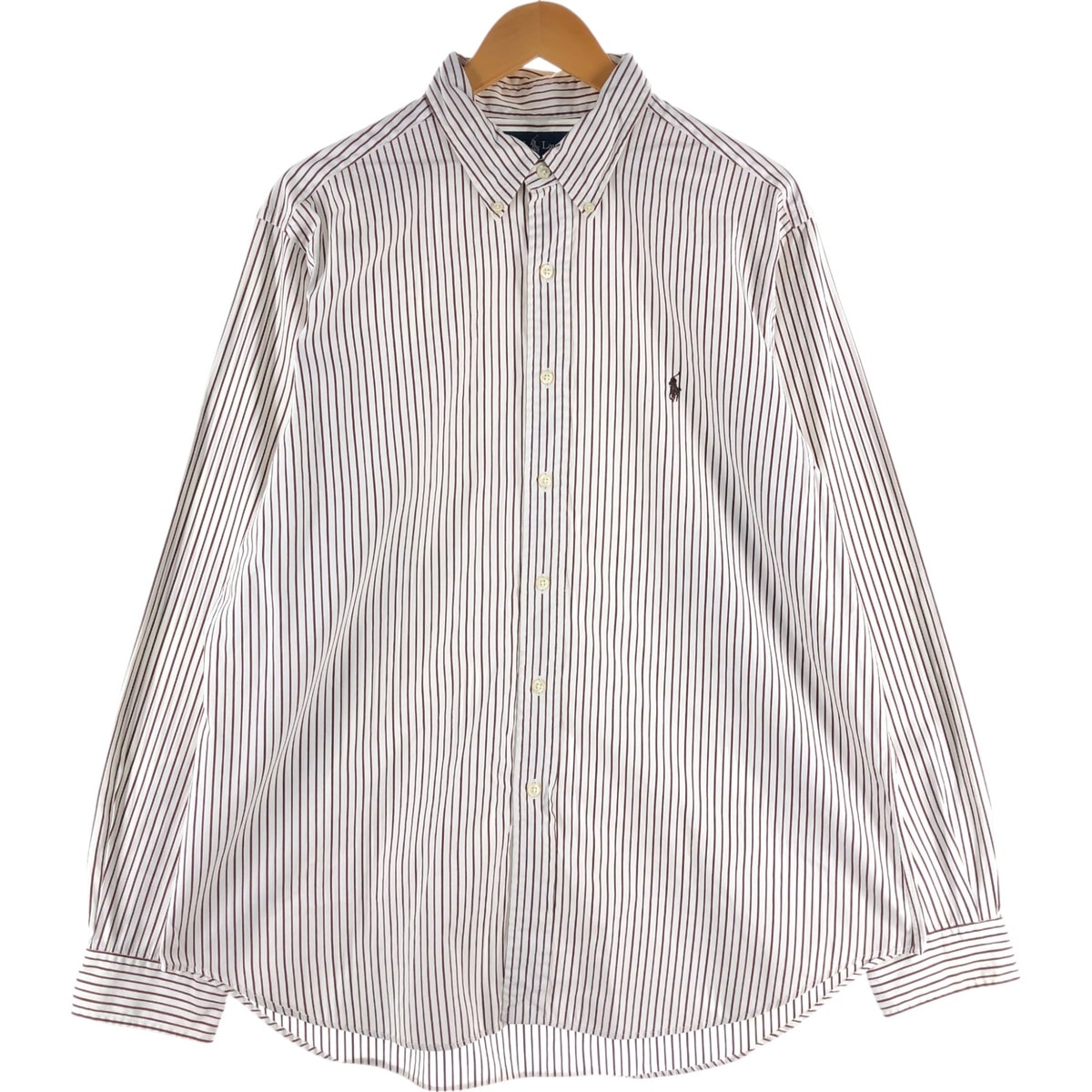 古着 ラルフローレン Ralph Lauren CLASSIC FIT 長袖 ボタンダウンストライプシャツ メンズXL相当/eaa525633