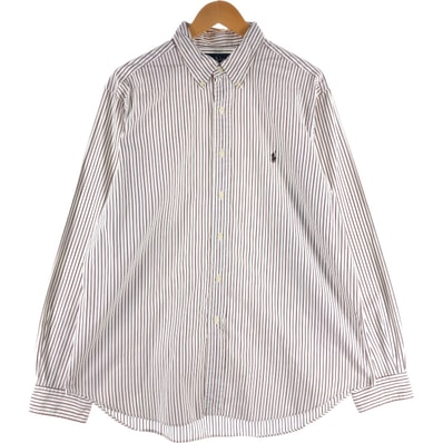 古着 ラルフローレン Ralph Lauren CLASSIC FIT 長袖 ボタンダウンストライプシャツ メンズXL相当/eaa525633