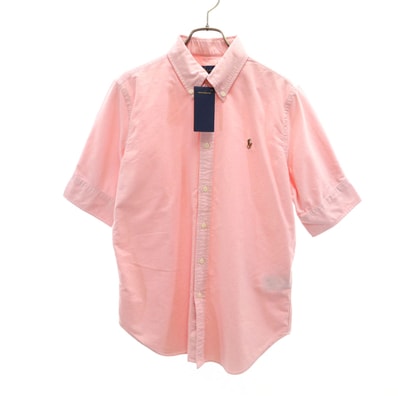 未使用 RALPH LAUREN ラルフローレン 半袖 オックスフォード ボタンダウンシャツ L ピンク SLIM FIT