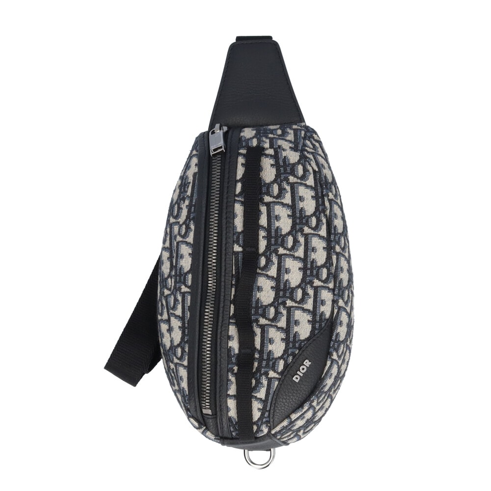 ディオール スカラベ オブリーク ボディバッグ レザー 1ESBO040YKY H27E ベージュ メンズ Dior 中古