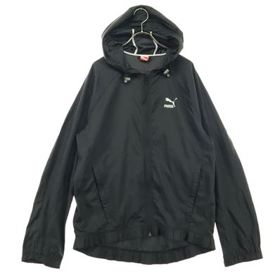 PUMA プーマ プリント 長袖 ジップパーカー S ブラック フーディー