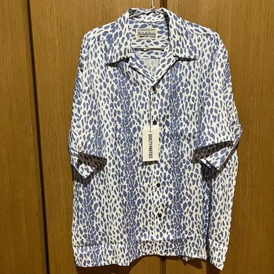 WACKO MARIA Leopard Open Collar Shirt "Purple"