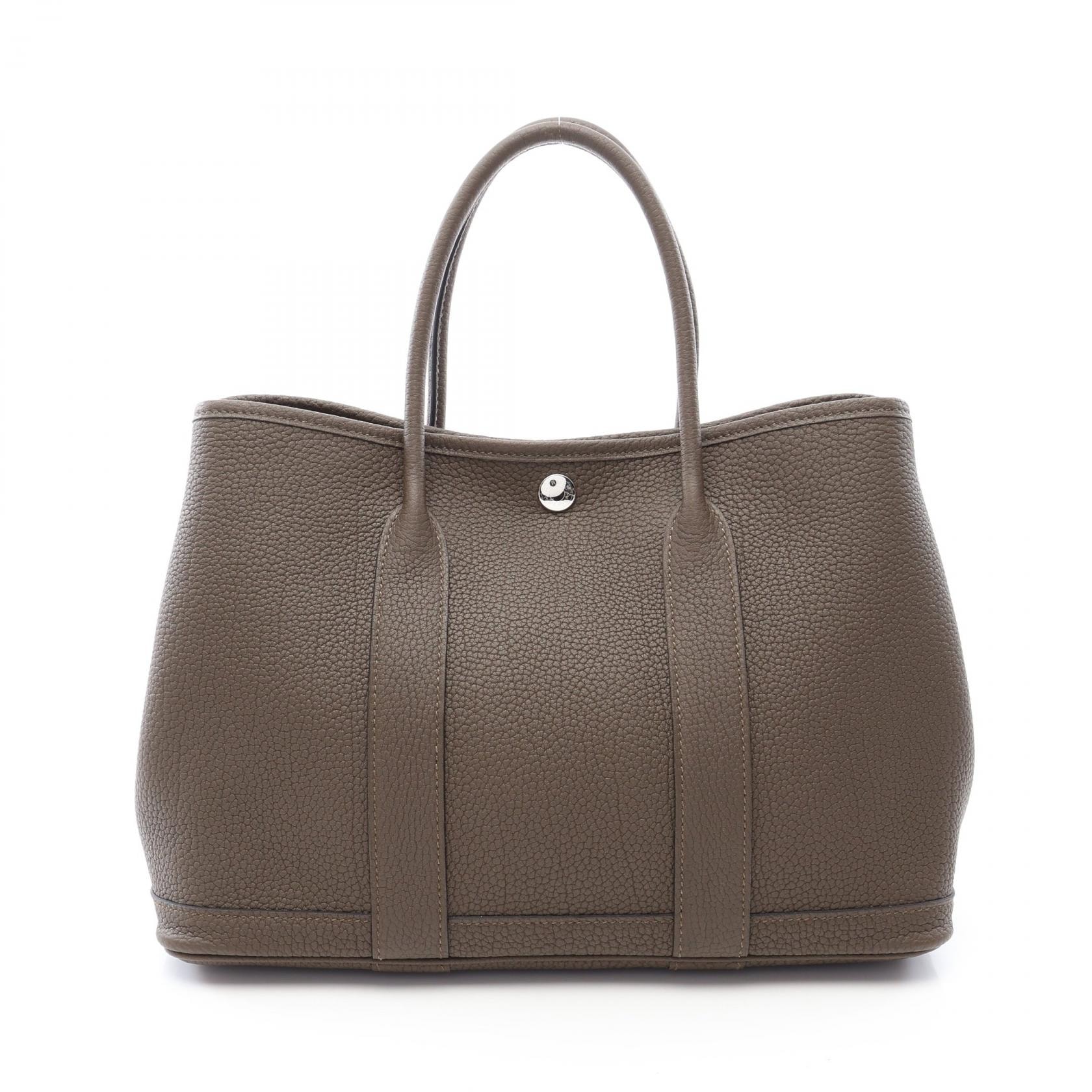エルメス HERMES ガーデンパーティTPM ヴェールブロンズ トートバッグ バッグ レザー ネゴンダ ネゴンダ レディース グレー系 【中古】