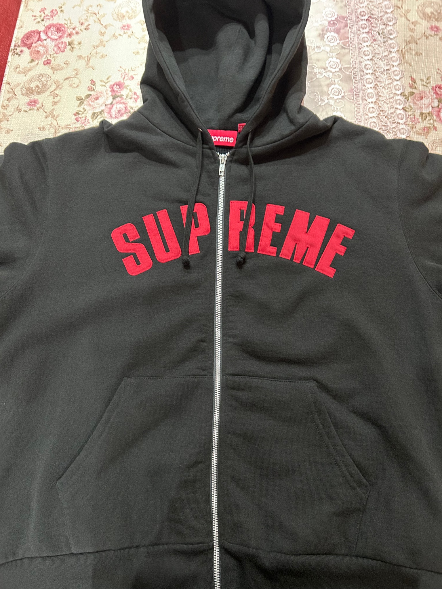 Supreme Arc Thermal Lined Zip Up Hooded Sweatshirt (25AW) "Black"