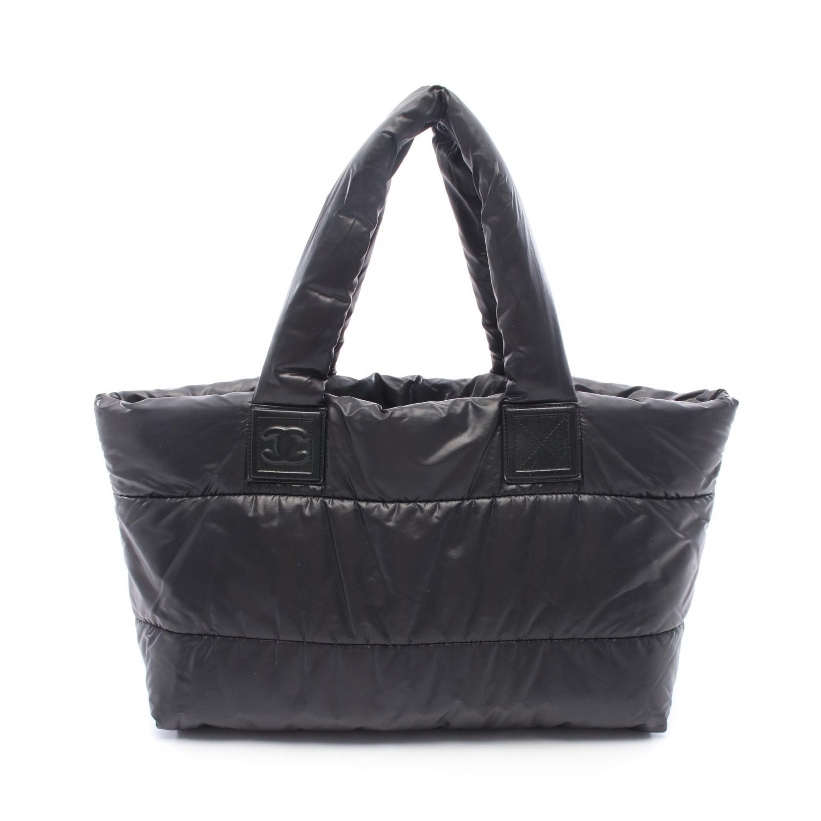 シャネル CHANEL コココクーンMM リバーシブル トートバッグ バッグ ナイロン レザー レディース ブラック系 / ボルドー系 A48611 【中古】