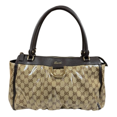 グッチ GGクリスタル アビー トートバッグ PVCコーティングキャンバス 327787 ブラウン レディース GUCCI 中古