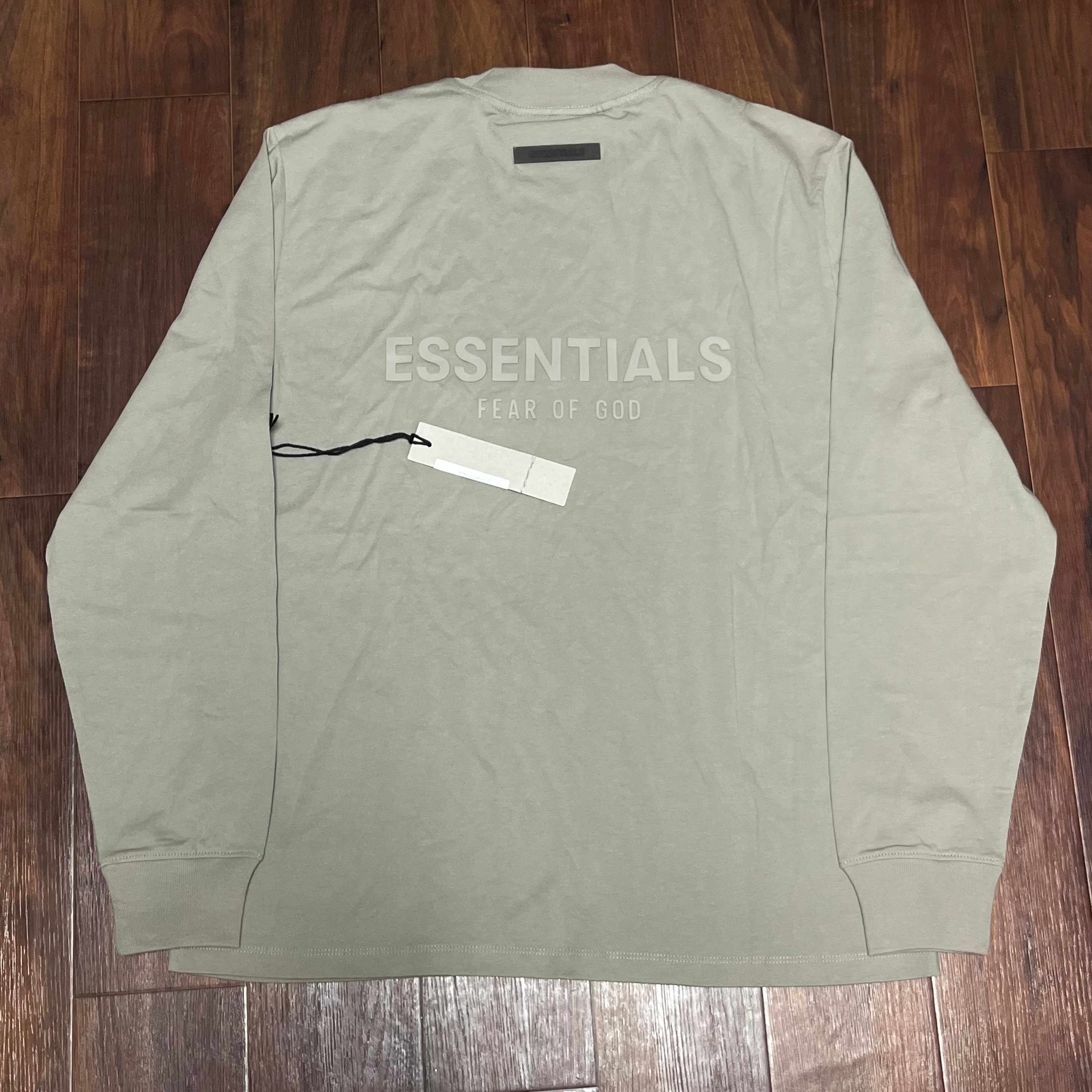 FEAR OF GOD ESSENTIALS Back Silicon Logo L/S T-Shirt "Dark Oatmeal"