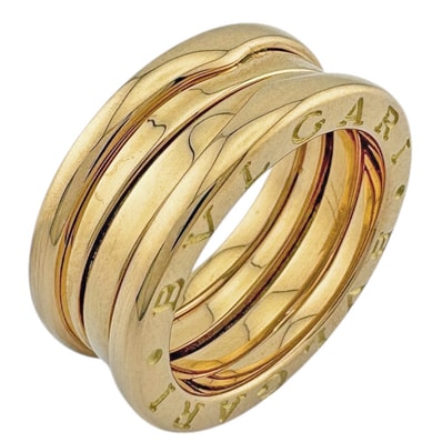 ブルガリ ビーゼロワン 3バンドリング リング 指輪 9号 18金 K18イエローゴールド レディース BVLGARI 中古