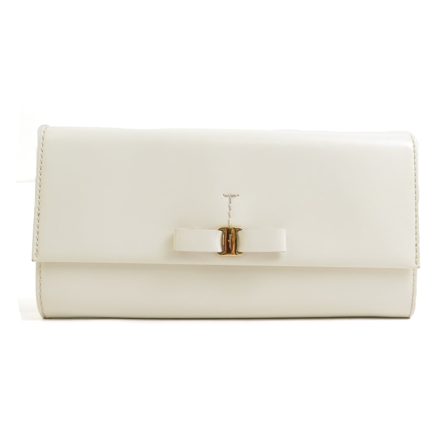サルヴァトーレフェラガモ Salvatore Ferragamo 長財布 レザー アイボリー レディース【中古】 56103a