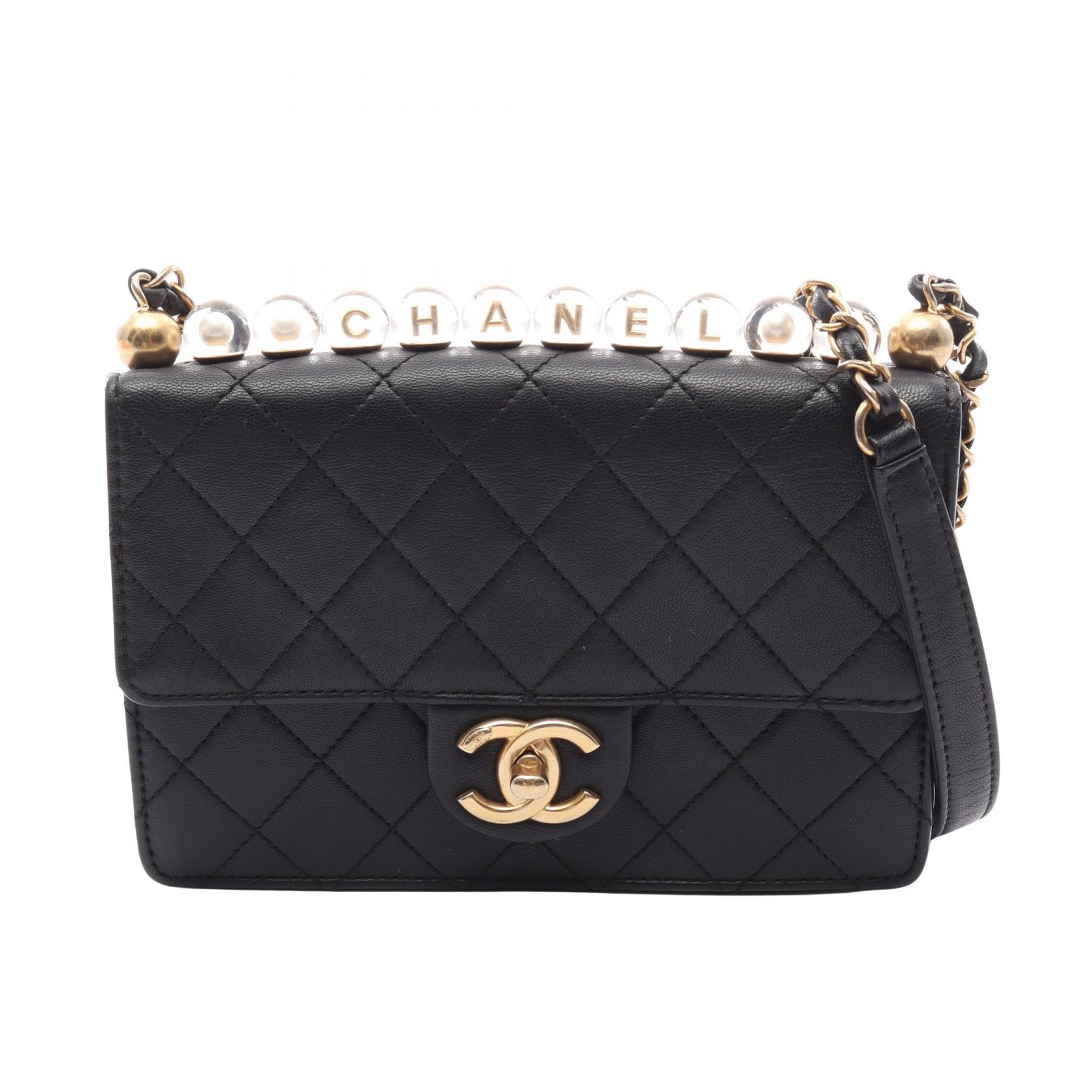 シャネル CHANEL マトラッセ ショルダーバッグ バッグ ラムスキン(羊革) レディース ブラック系 【中古】