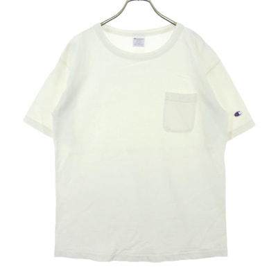 Champion チャンピオン アメリカ製 ワンポイントロゴ 半袖 丸胴 Tシャツ M ホワイト