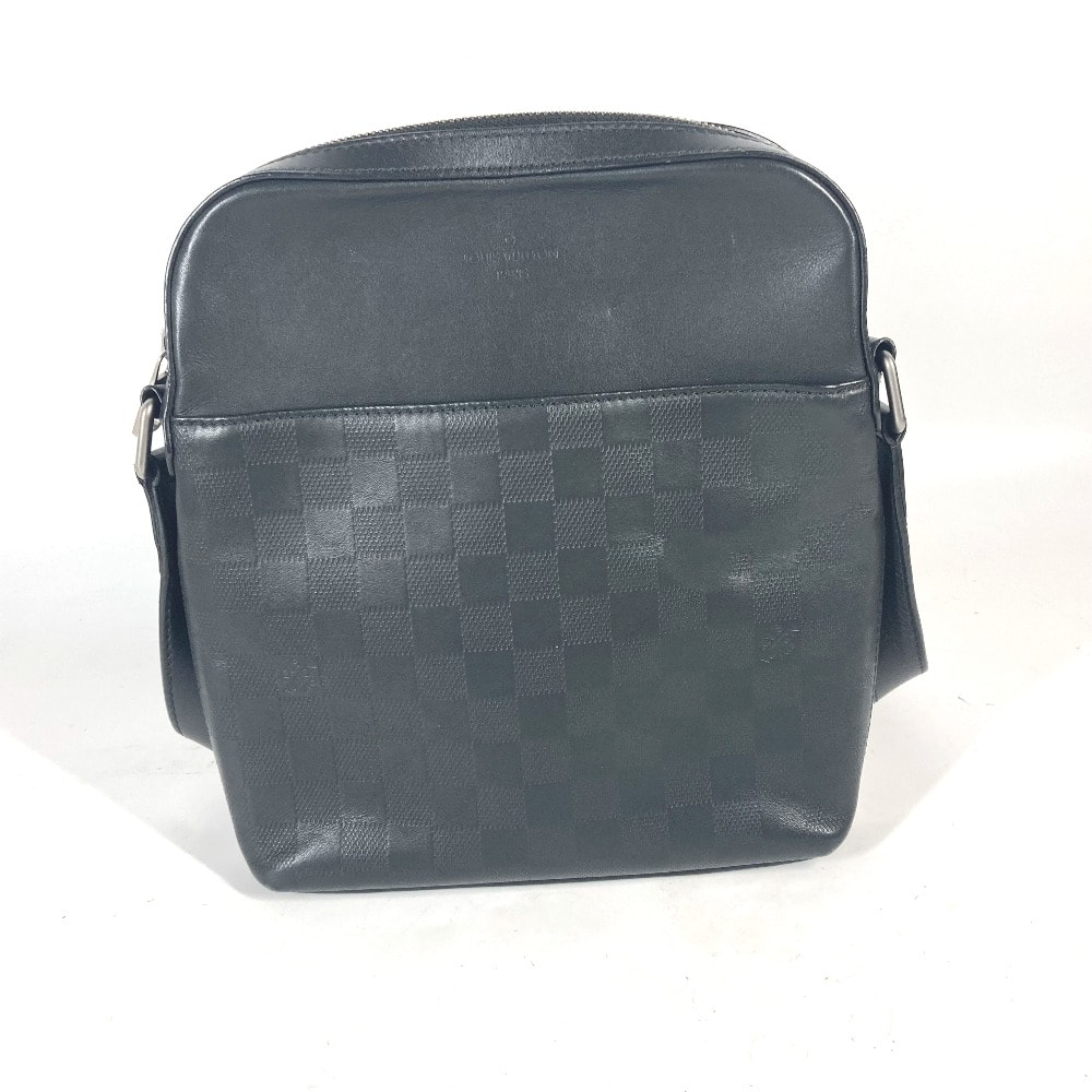 ルイヴィトン LOUIS VUITTON ポシェット ディストリクト N23355 ダミエアンフィニ カバン ポシェット 斜め掛け ショルダーバッグ ダミエアンフィニレザー オニキス ブラック