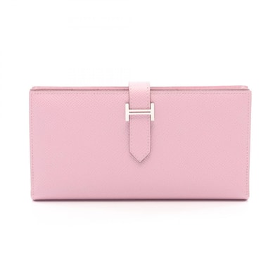 エルメス HERMES ベアンスフレ モーヴシルベストル 二つ折り長財布 財布 ヴォーエプソン ヴォーエプソン ピンク U刻印(2022年製造) レディース ピンク系 039785CK 【中古】
