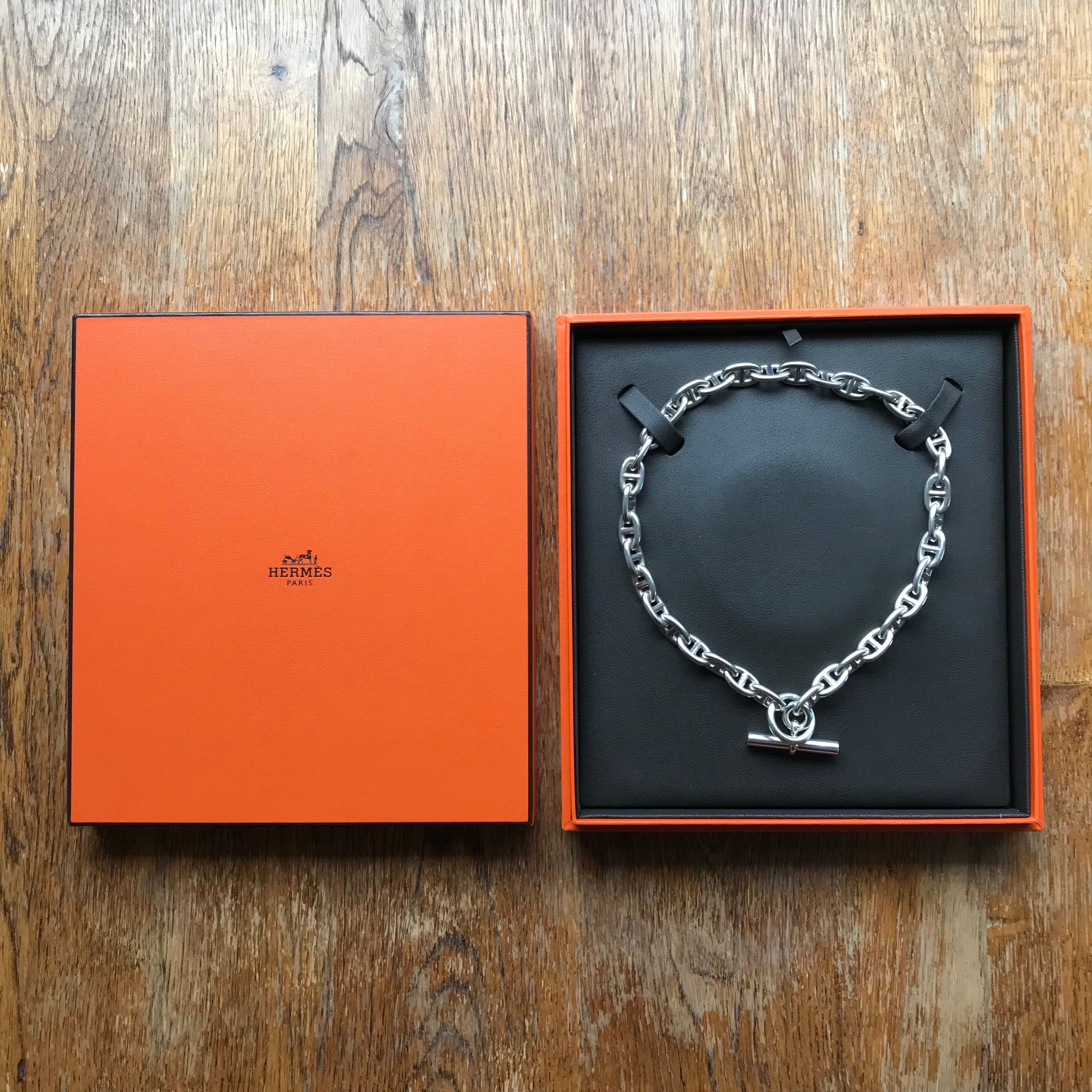 Hermes Chaine D'ancre MM Necklace Medium Model "Silver"