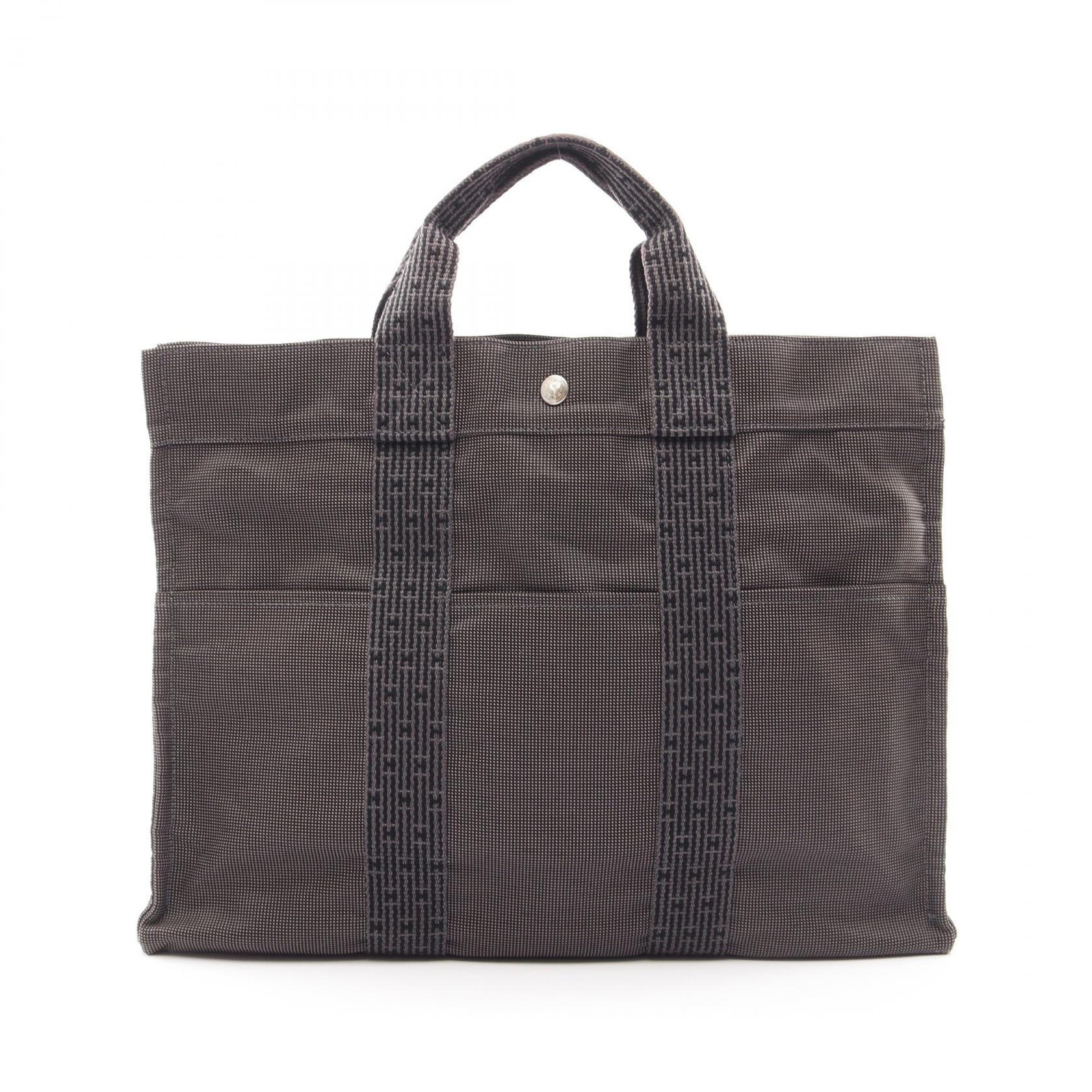 エルメス HERMES エールラインMM トートバッグ バッグ ナイロンキャンバス メンズ レディース グレー系 【中古】