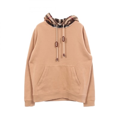 バーバリー BURBERRY ノバチェック 裏起毛 パーカー 衣料品 トップス コットン メンズ ベージュ系 【中古】