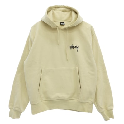 STUSSY ステューシー 8 Ball Fade hooded sweat ボール ロゴ プリント フェード スウェット パーカー フーディー ベージュ系 L【中古】