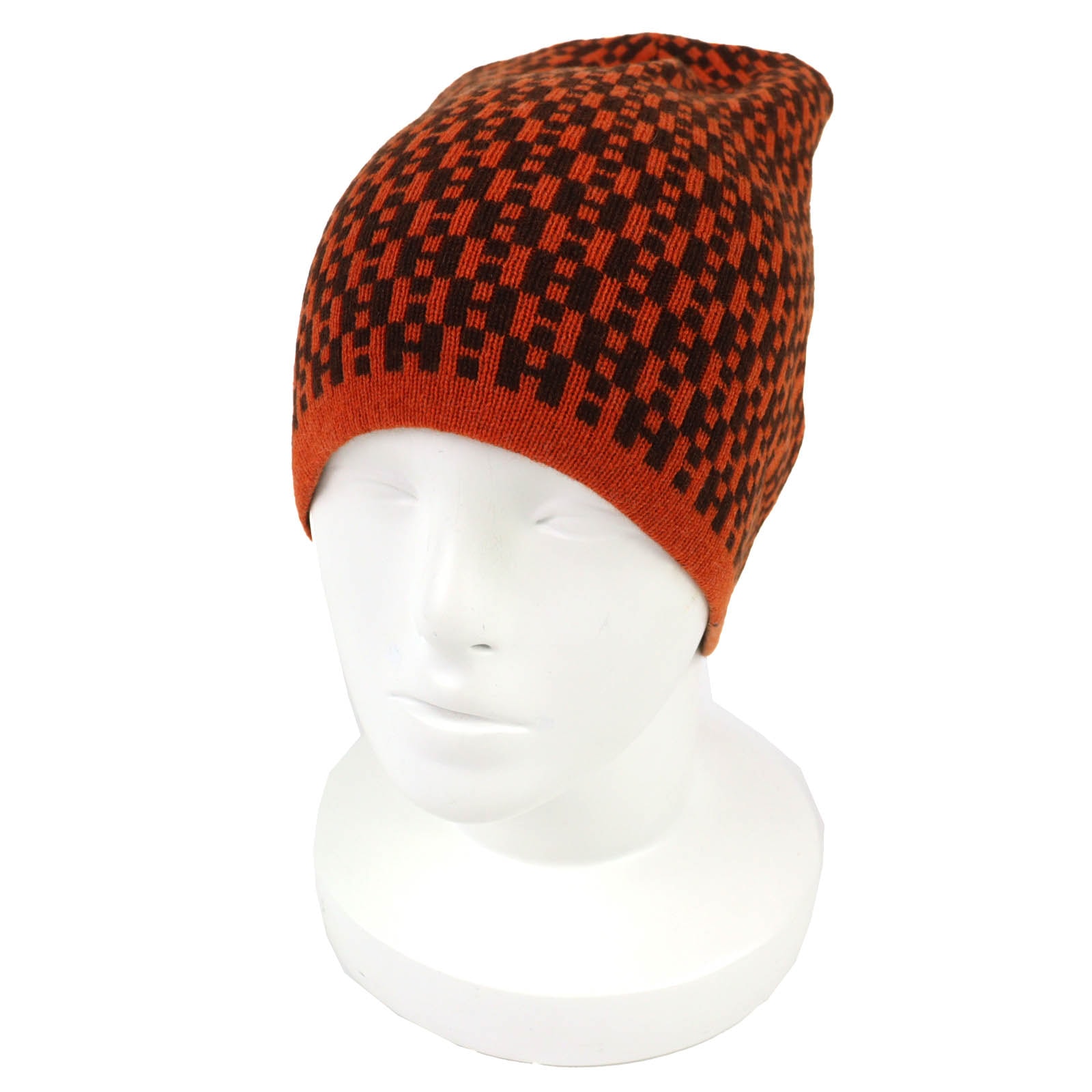 極美品 エルメス マルジェラ期 H総柄 ニットキャップ オレンジ メンズ ME
