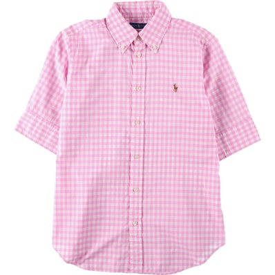 古着 ラルフローレン Ralph Lauren ギンガムチェック ボタンダウン 半袖 コットン チェックシャツ レディースM相当/eaa619666