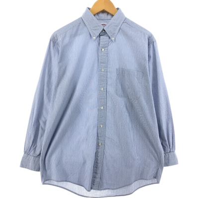 古着 80~90年代 ブルックスブラザーズ MAKERS 長袖 ボタンダウンストライプシャツ USA製 メンズL相当 ヴィンテージ/eaa522221