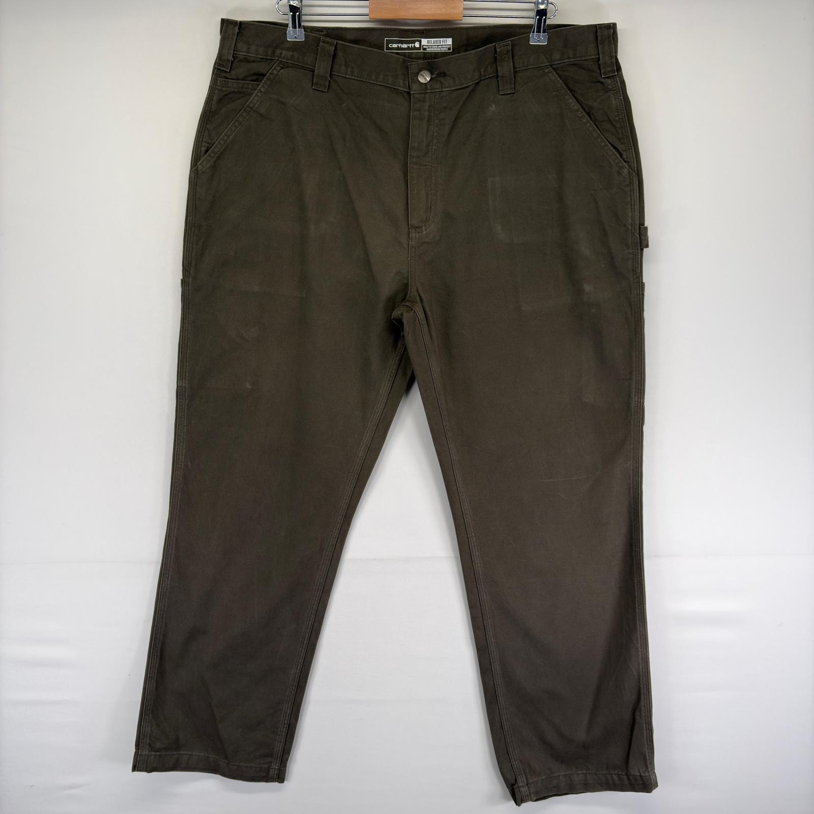 古着 カーハート Carhartt パンツ ペインター ワンポイント 大きいサイズ ハンマーループ スパナポケット W40 L32  カーキ系 メンズ