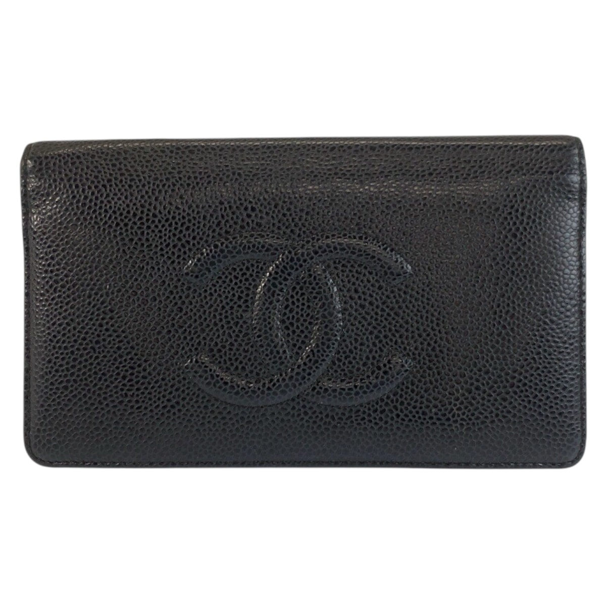美品 CHANEL シャネル ココマーク ブラック 黒 レザー 長財布 ロングウォレット 602533 【中古】