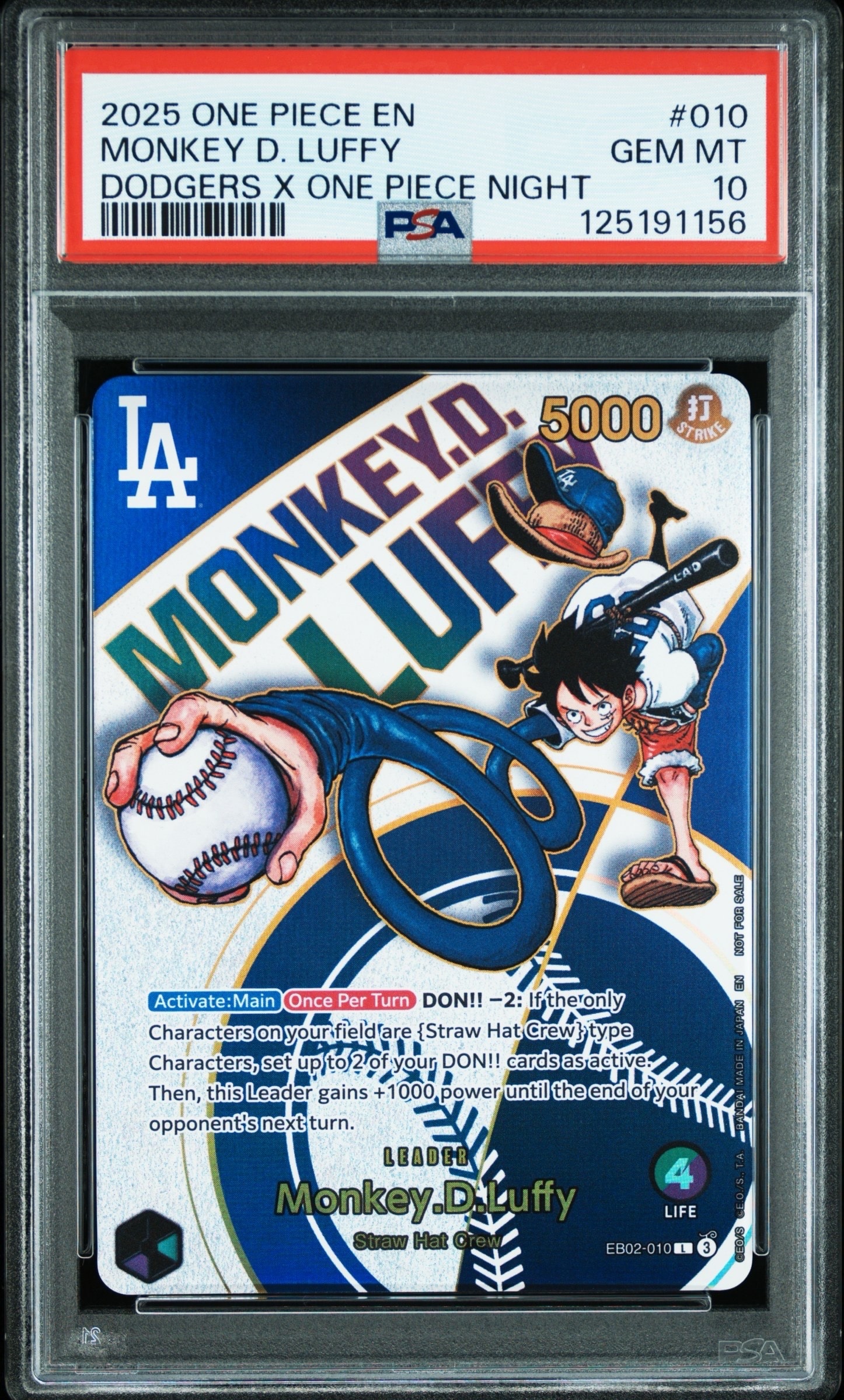 PSA10】モンキー・D・ルフィ L [EB02-010]【英語版】(プロモーション