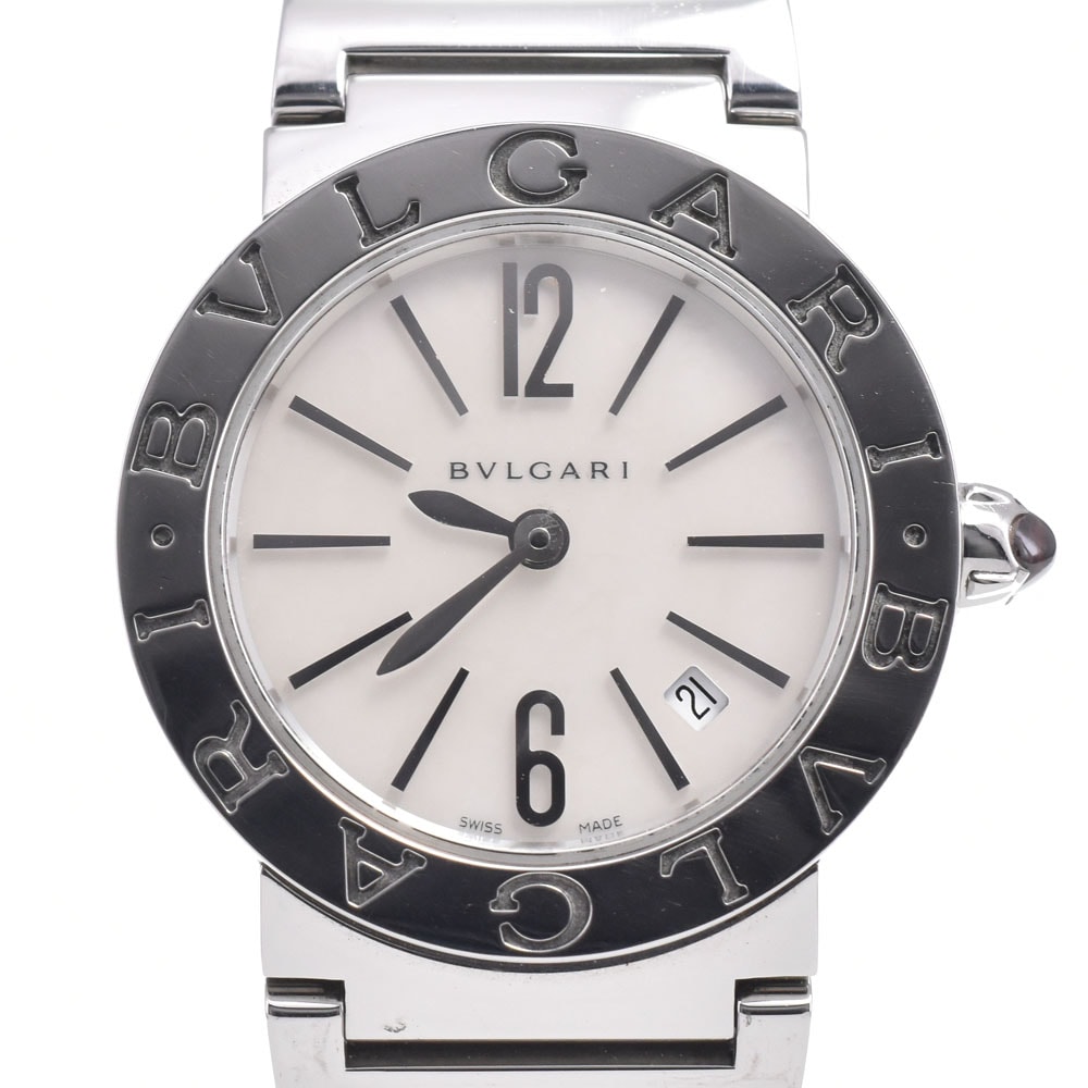 ブルガリ BVLGARI BBL26S ブルガリブルガリ デイト ホワイトシェル クォーツ レディース 良品 箱・保証書付き 腕時計 E#149809