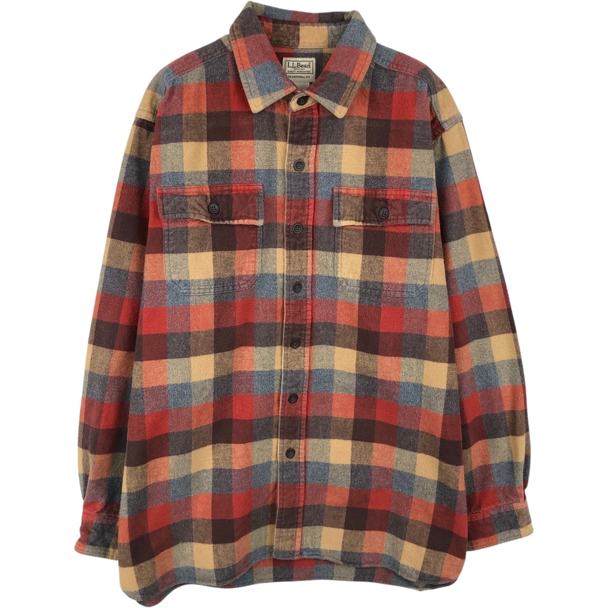 古着 エルエルビーン L.L.Bean TRADITIONAL FIT 長袖 フランネルチェックシャツ メンズL相当/eaa647232