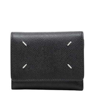 マルタンマルジェラ WALLET CLIP 3 WITH ZIP 4ステッチ コンパクト ウォレット 二つ折り財布 SA3UI0017 P4745 ブラック レザー レディース MARTIN MARGIELA 【中古】