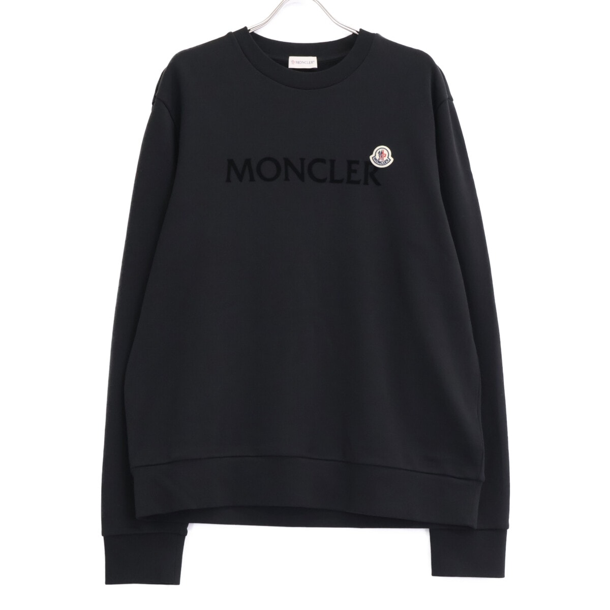 モンクレール 【美品/23年製】J20918G00039 MAGLIA フロントロゴ ワッペン プルオーバー クルーネック スウェットシャツ XL