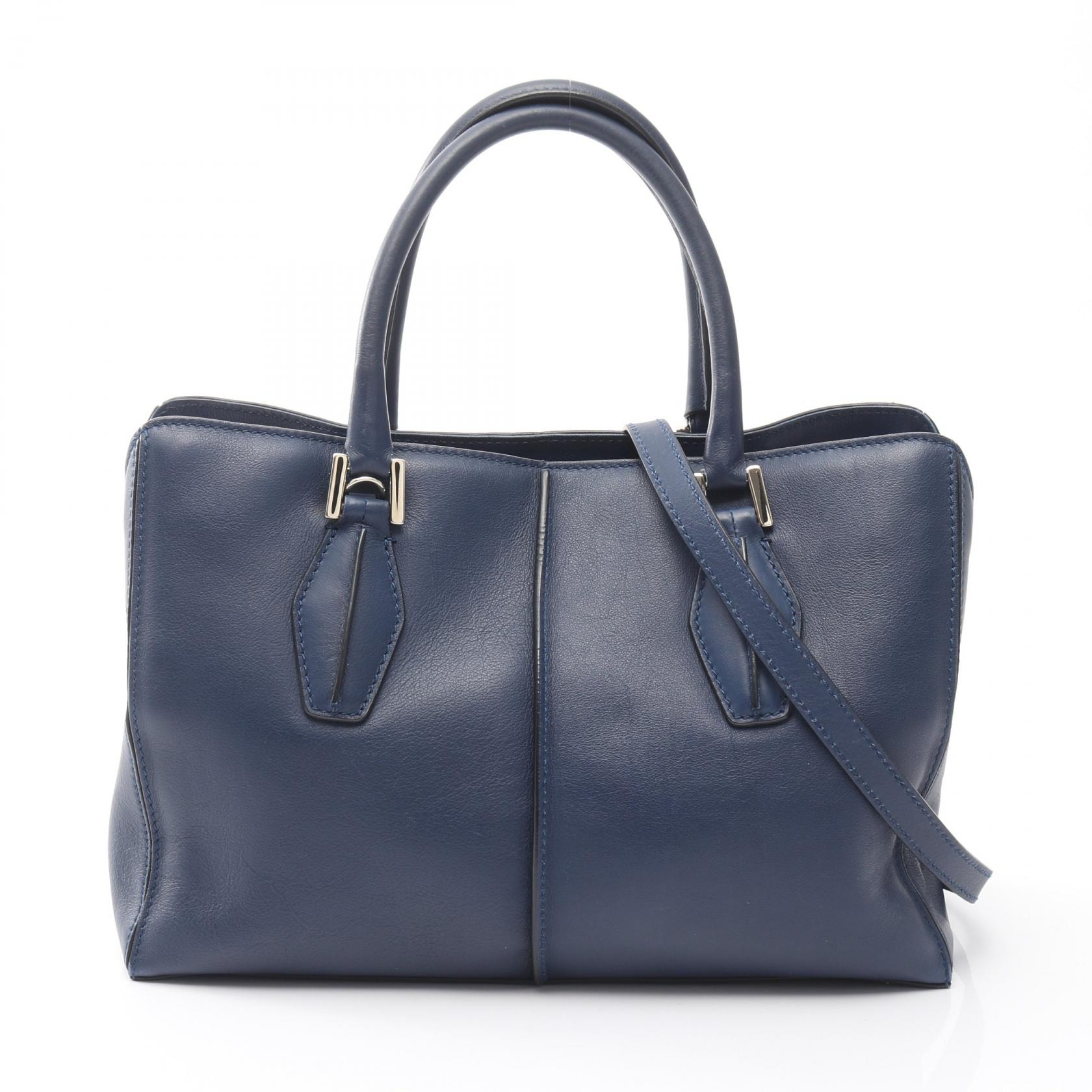 トッズ TOD'S Dスタイリング ハンドバッグ バッグ レザー レディース ネイビー系 【中古】