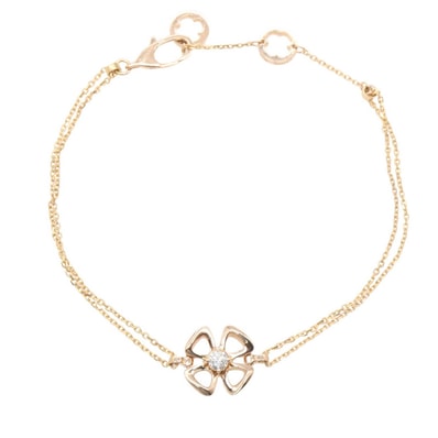 ブルガリ BVLGARI フィオレバー SM 1PD ブレスレット ブレスレット アクセサリー K18PG(ピンクゴールド) ダイヤモンド レディース ゴールド系 / クリア系 【中古】